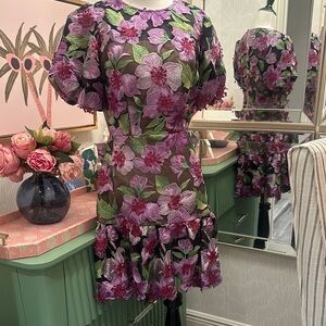NWT Milly Floral Dress in Pink and Green